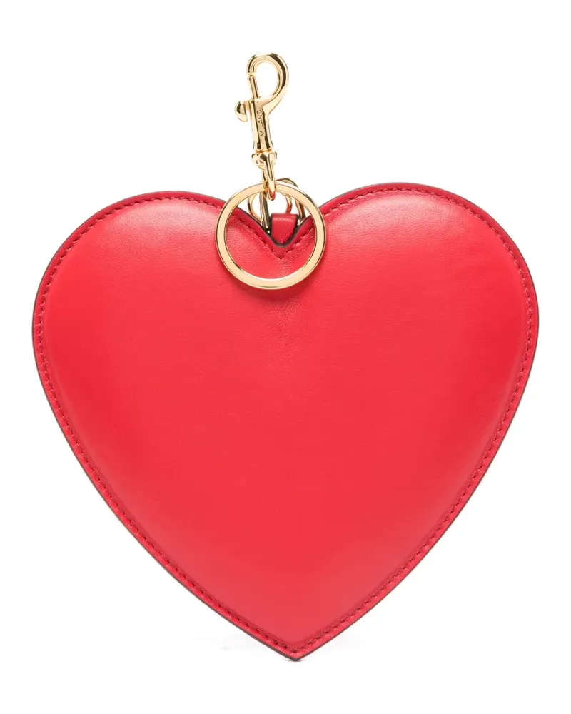 Moschino Heart Schlüsselanhänger aus Schafsleder - Rot Rot