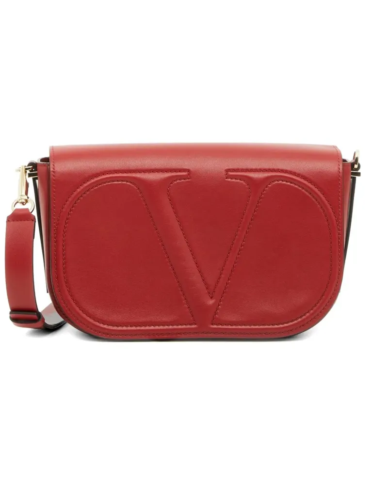 Valentino Garavani VLogo Walk calfskin shoulder bag - Rot Rot