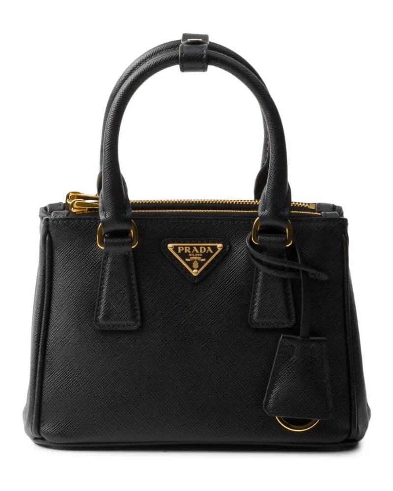 Prada Mini Galleria Tasche - Schwarz Schwarz