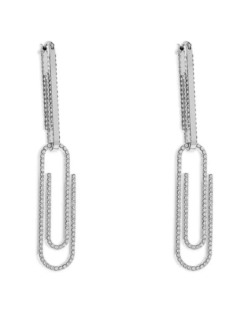 OFF-WHITE Paperclip Ohrringe mit Kristallen - Silber Silber