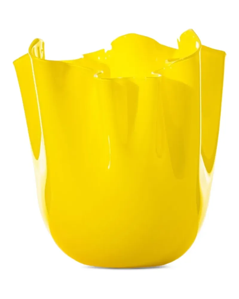 Venini Gerüschte Vase - Gelb Gelb