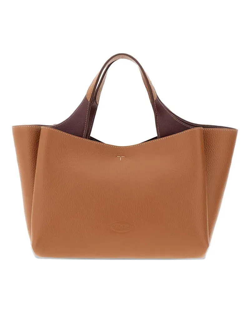 TOD'S double handle leather handbag - Braun Braun