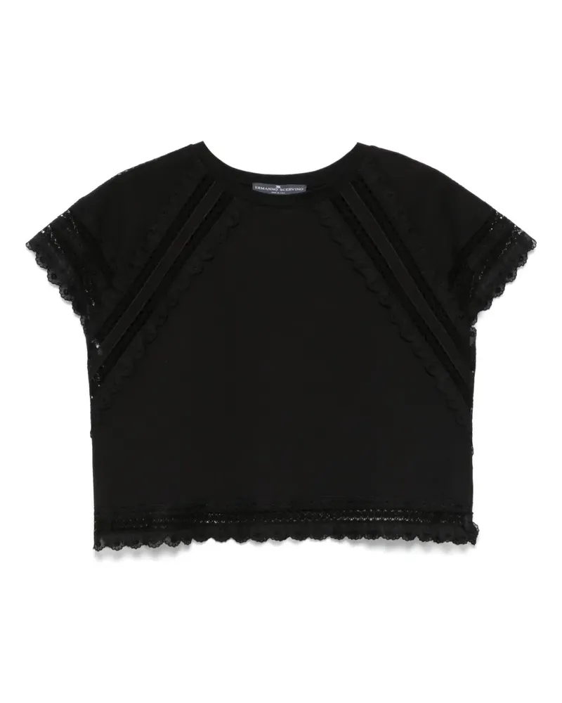 Ermanno Scervino Bluse mit Spitzenbesatz - Schwarz Schwarz