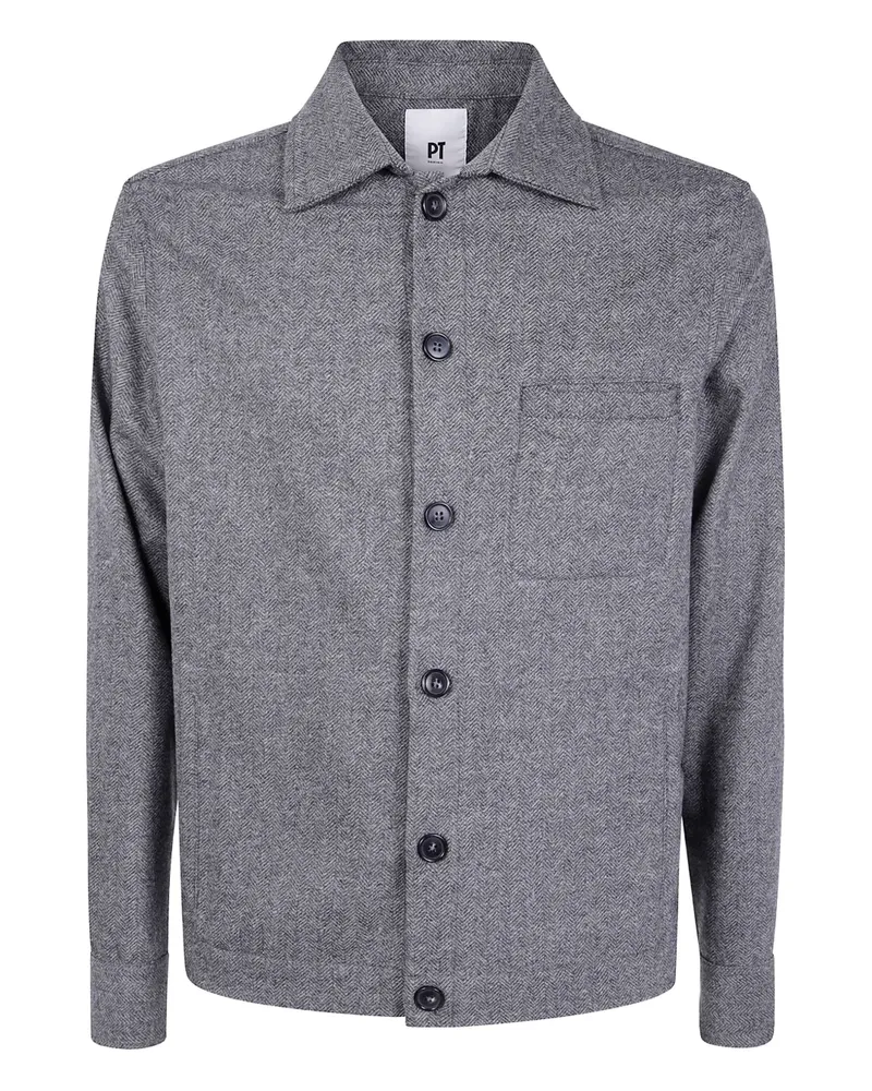 PT TORINO herringbone buttoned jacket - Grau Grau