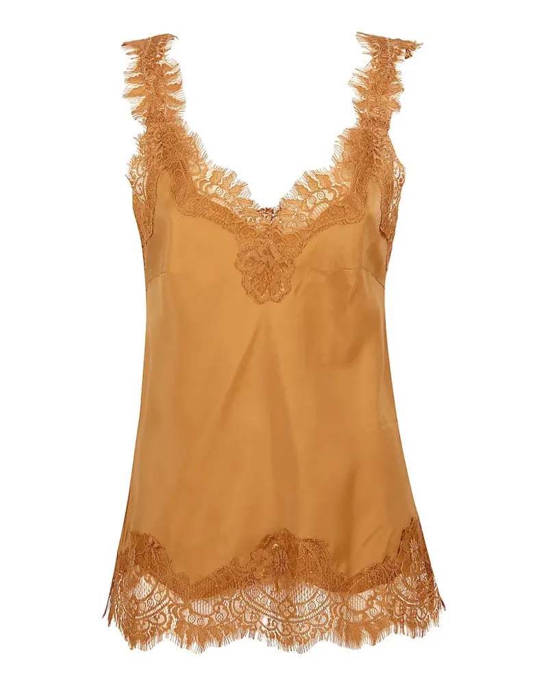 Gold Hawk Clothing Megan lace-trim silk top - Braun Braun