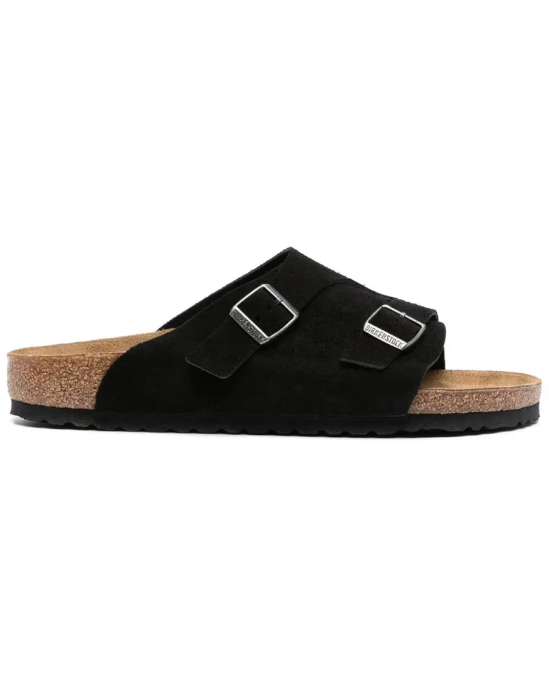 Birkenstock Zürich Sandalen aus Wildleder - Schwarz Schwarz