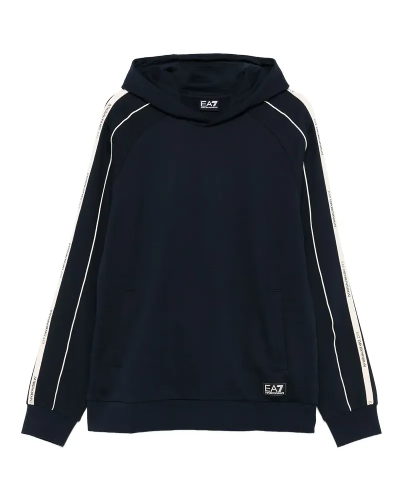 EA7 Hoodie mit Besatzstreifen - Blau Blau