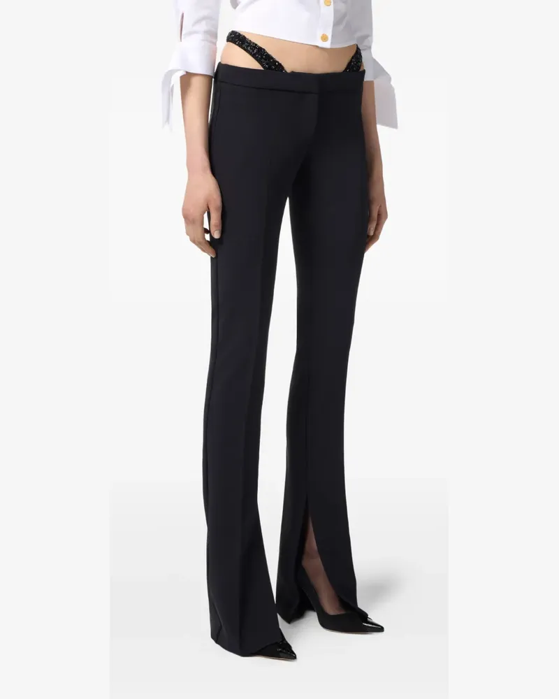 Elisabetta Franchi Gerade Hose mit Kristallen - Schwarz Schwarz