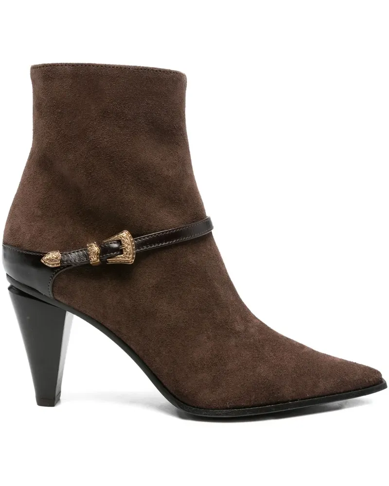 FESTA Milano Stiefeletten mit Schnallenriemen 80mm - Braun Braun