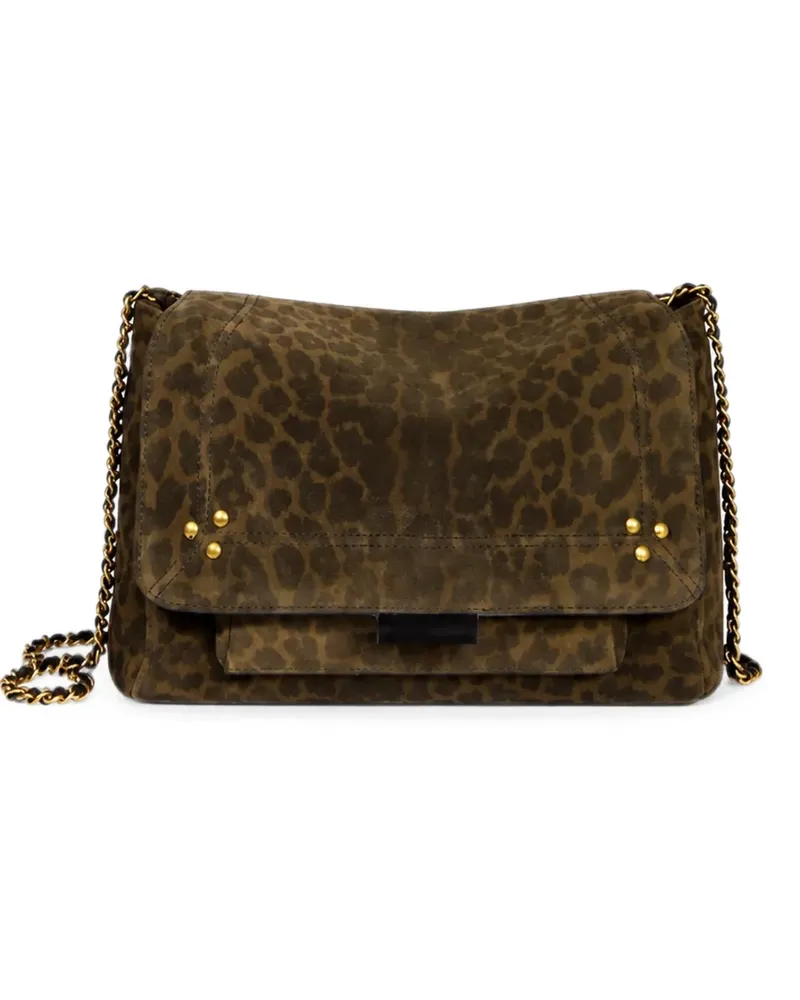 Jérôme Dreyfuss M Lulu Schultertasche mit Leopardenprint - Braun Braun