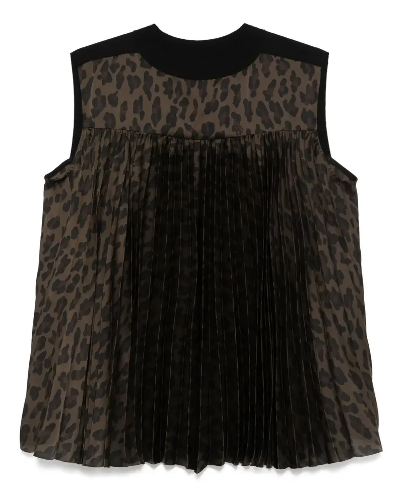 Sacai Oberteil mit Leoparden-Print - Braun Braun