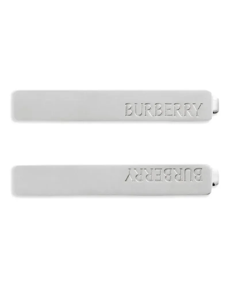 Burberry Haarspangen mit Logo - Silber Silber