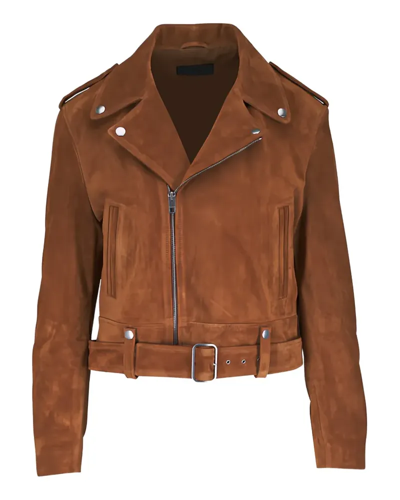 Nili Lotan belted suede jacket - Braun Braun