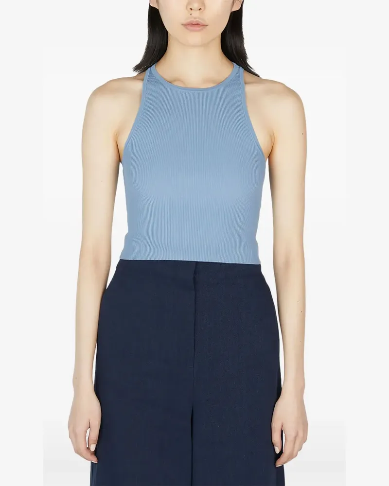 Max Mara Top mit Neckholder - Blau Blau