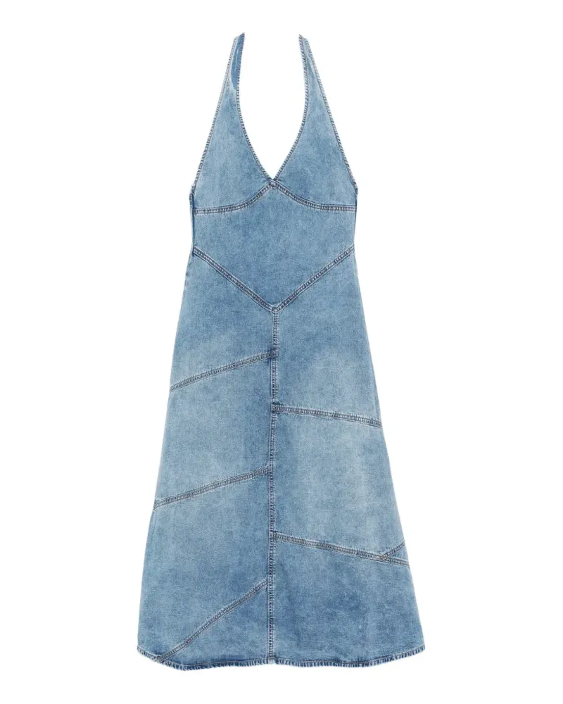 EB Denim Delphi pieced halter midi dress - Blau Blau
