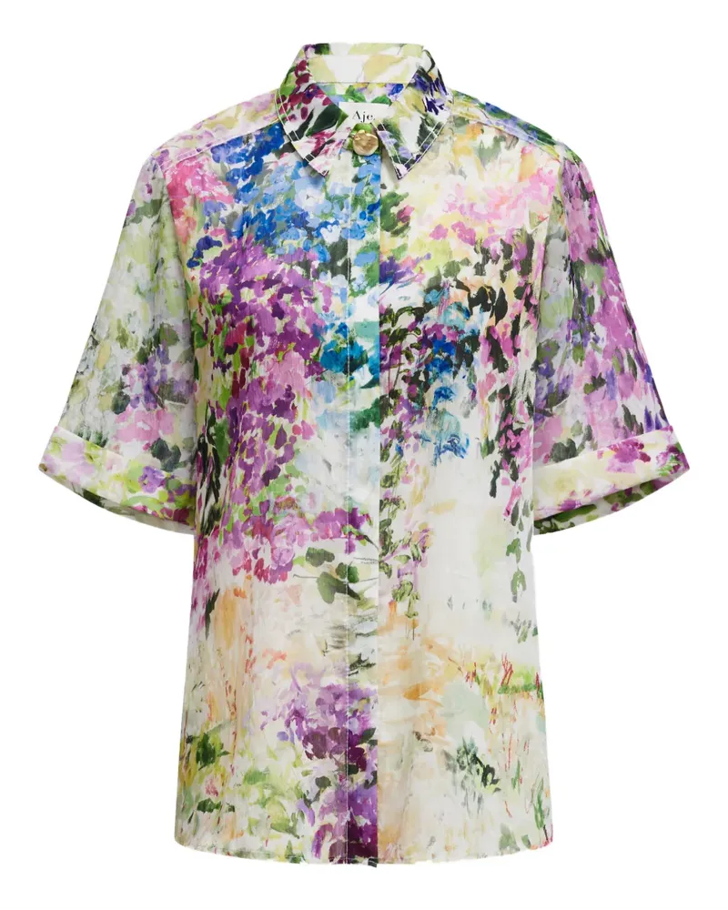 Aje. Adina Hemd mit Blumen - Rosa Rosa