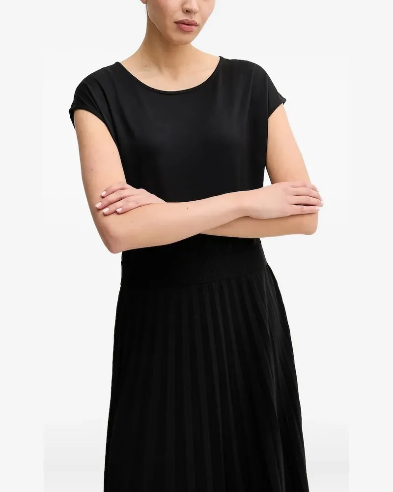 Marc O'Polo Plisseekleid mit angeschnittenen Ärmeln - Schwarz Schwarz