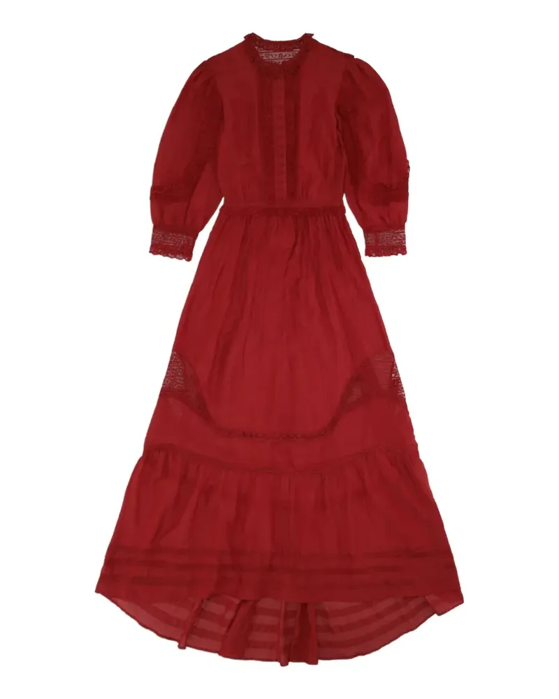 Fortela Asymmetrisches Astrid Kleid mit Spitzenbesatz - Rot Rot