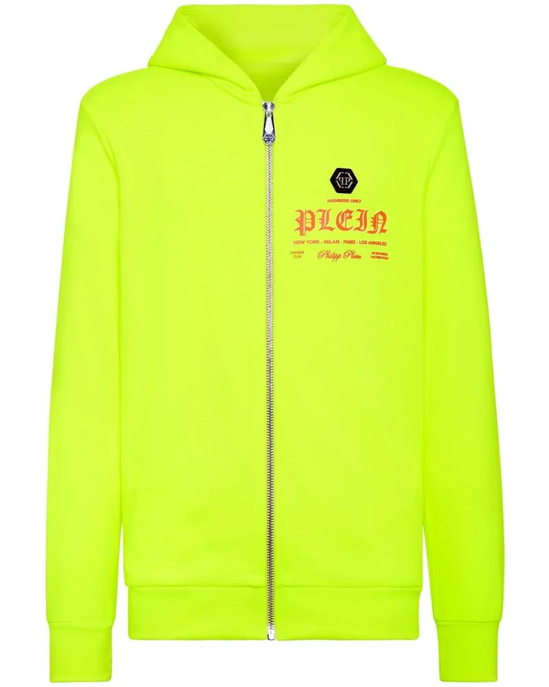 Philipp Plein Kapuzenjacke mit Logo-Print - Gelb Gelb