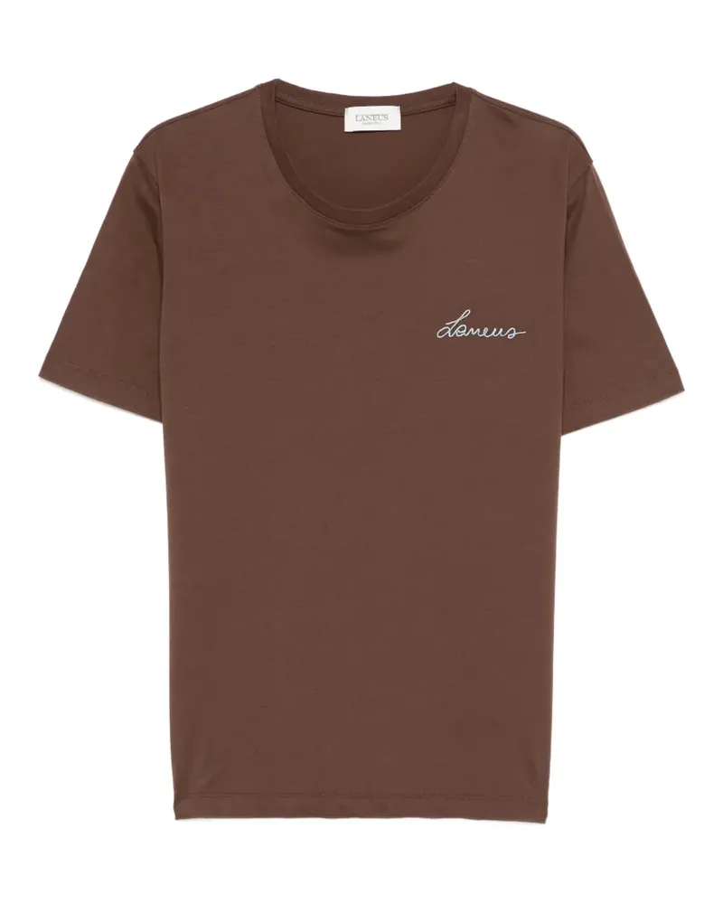 Laneus T-Shirt mit Rundhalsausschnitt - Braun Braun