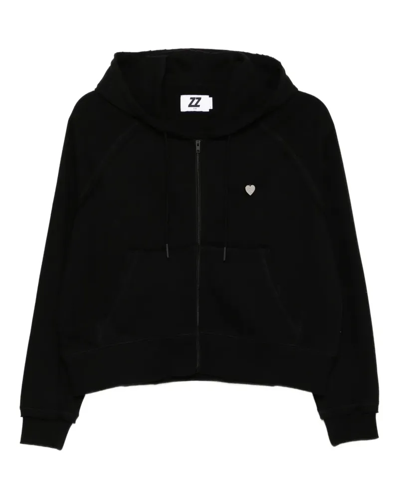Izzue Hoodie im Distressed-Look - Schwarz Schwarz