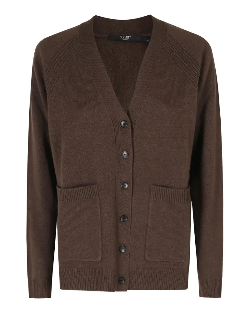 Seventy Cardigan mit V-Ausschnitt - Braun Braun