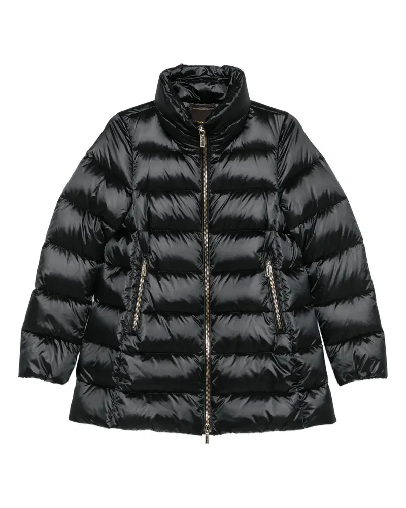 MOORER quilted zip-front coat - Schwarz Schwarz