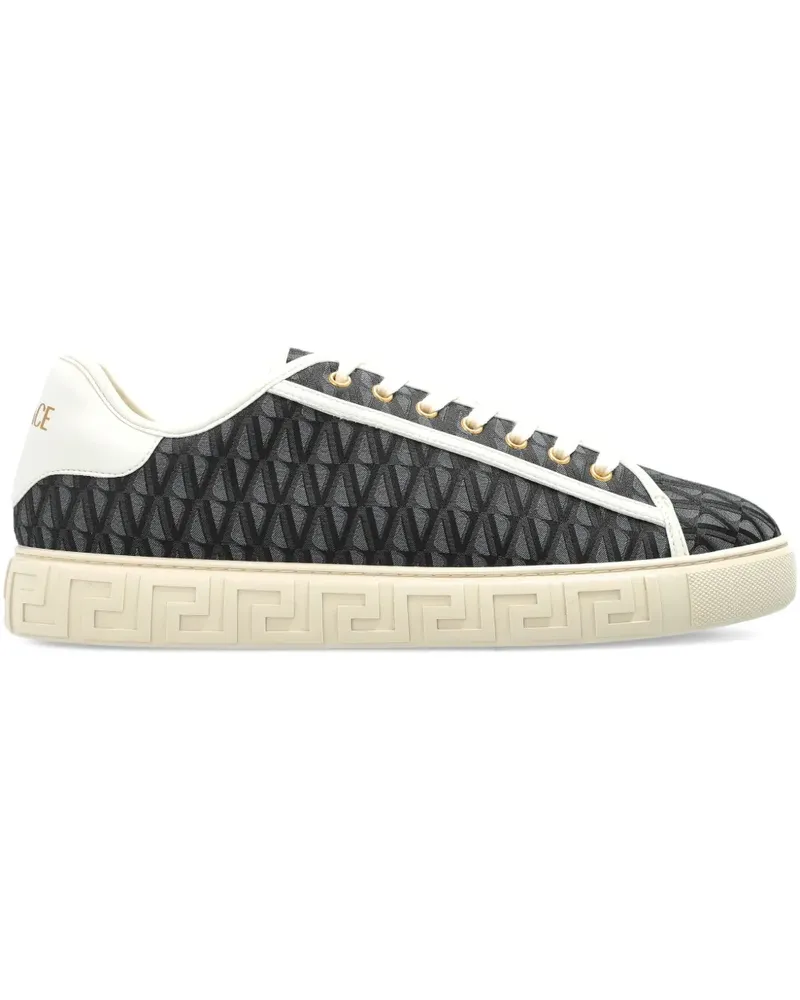Versace Sneakers mit Greca-Muster - Schwarz Schwarz