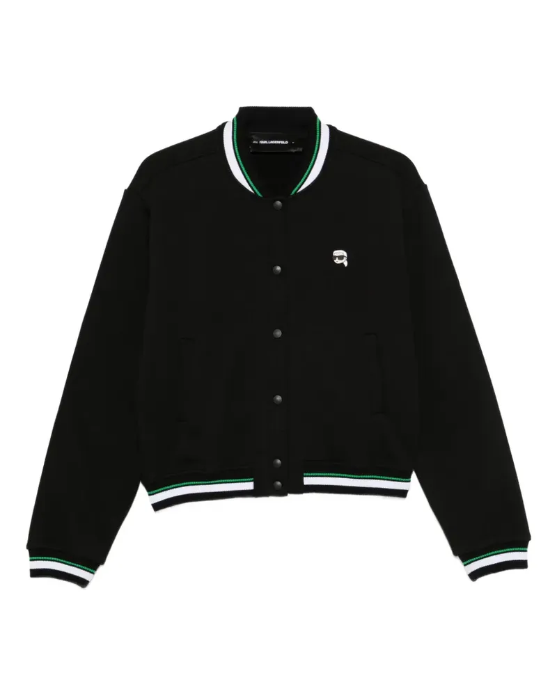Karl Lagerfeld Bomberjacke mit Streifendetails - Schwarz Schwarz