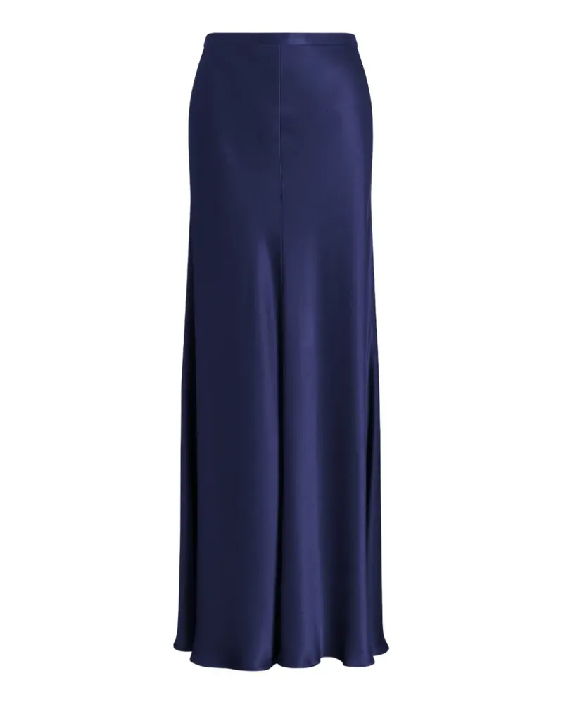 Alberta Ferretti Satinrock mit hohem Bund - Blau Blau