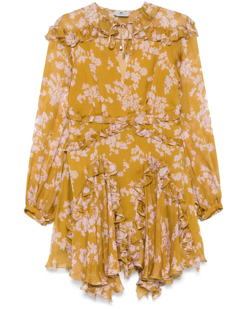 Elisabetta Franchi Minikleid mit Voile-Print - Gelb Gelb