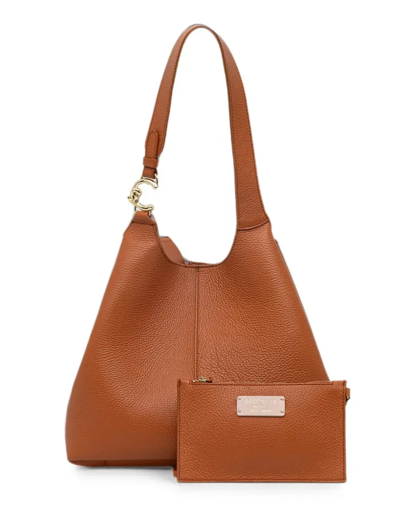 Coccinelle C-easy logo-clasp calf leather tote bag - Braun Braun