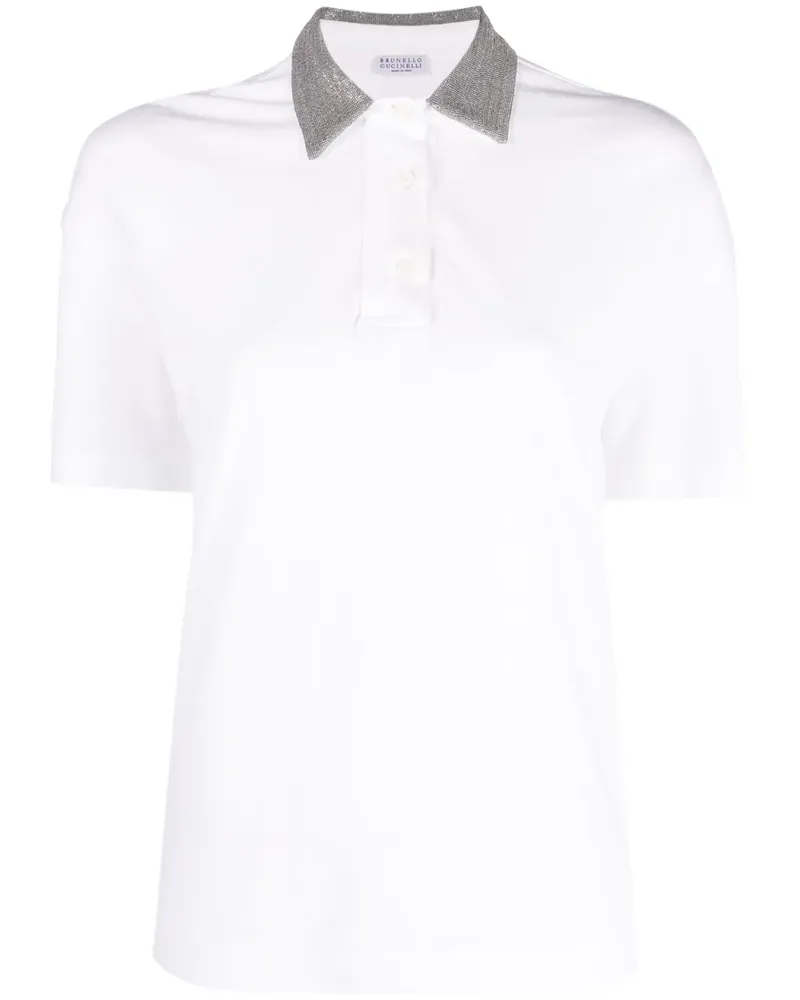 Brunello Cucinelli T-Shirt mit Nieten - Weiß Weiß