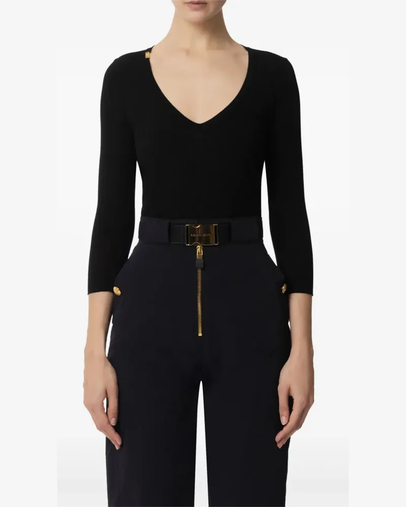 Elisabetta Franchi Gerippter Pullover - Schwarz Schwarz