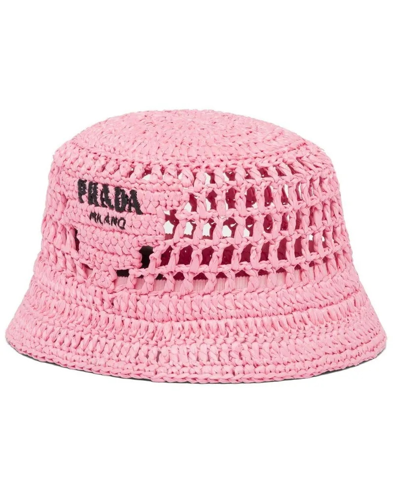 Prada Fischerhut aus Bast - Rosa Rosa