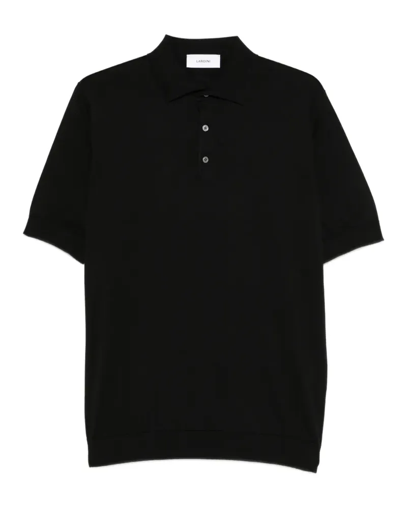 LARDINI Poloshirt mit Knopfleiste - Schwarz Schwarz