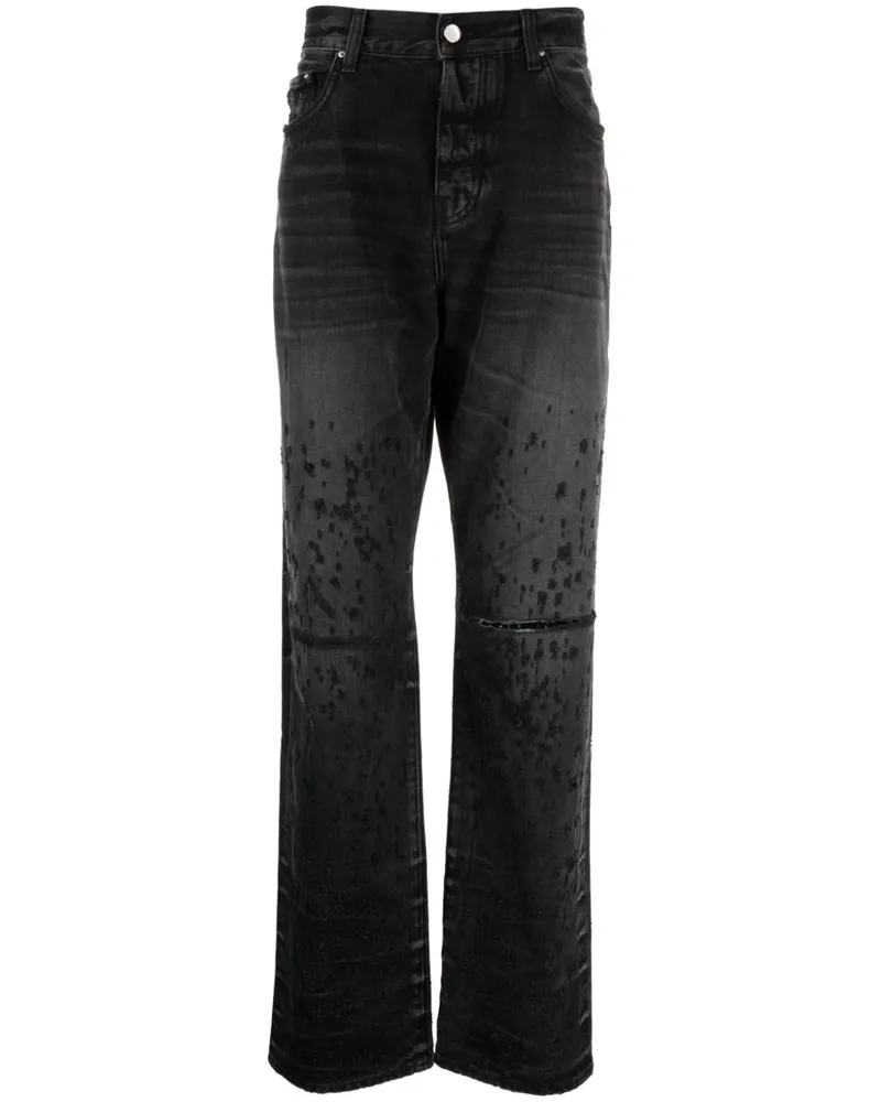 Amiri Gerade Jeans im Distressed-Look - Schwarz Schwarz
