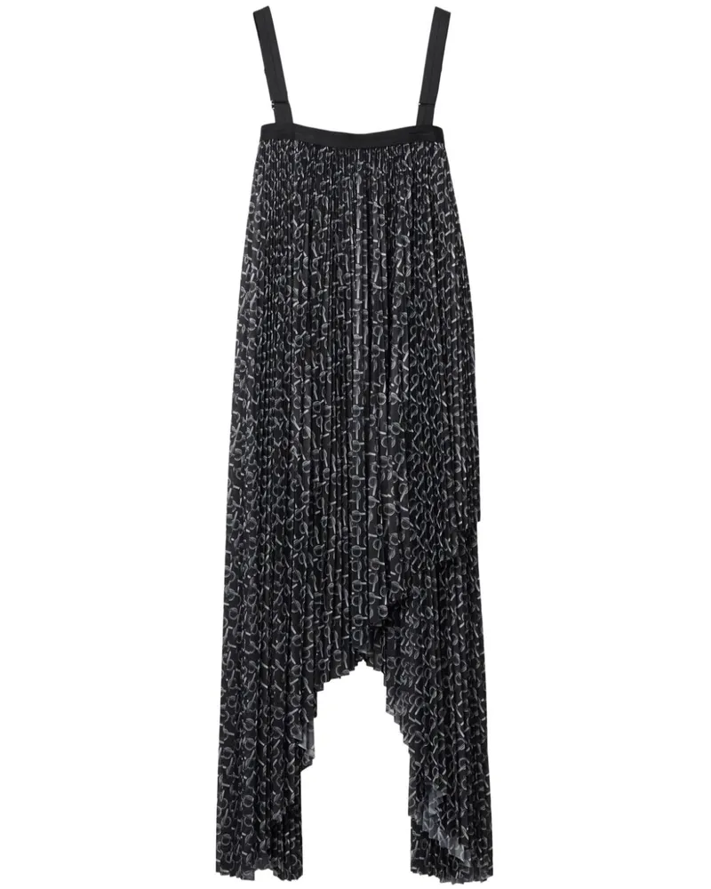 Burberry Faltenkleid mit Kette-Print - Silber Silber