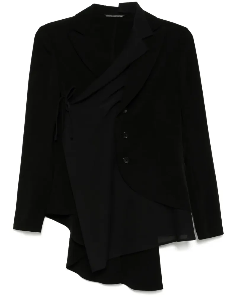 Yohji Yamamoto De Chine Wickeljacke im Layering-Look - Schwarz Schwarz