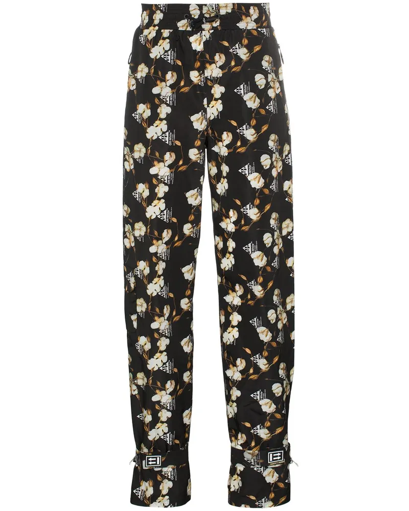 OFF-WHITE Jogginghose mit Blumen-Print - Schwarz Schwarz