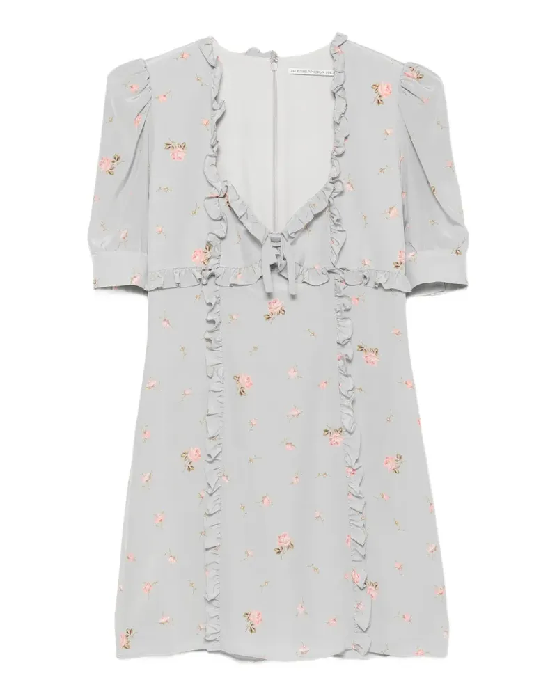 Alessandra Rich Minikleid mit Volants - Grau Grau