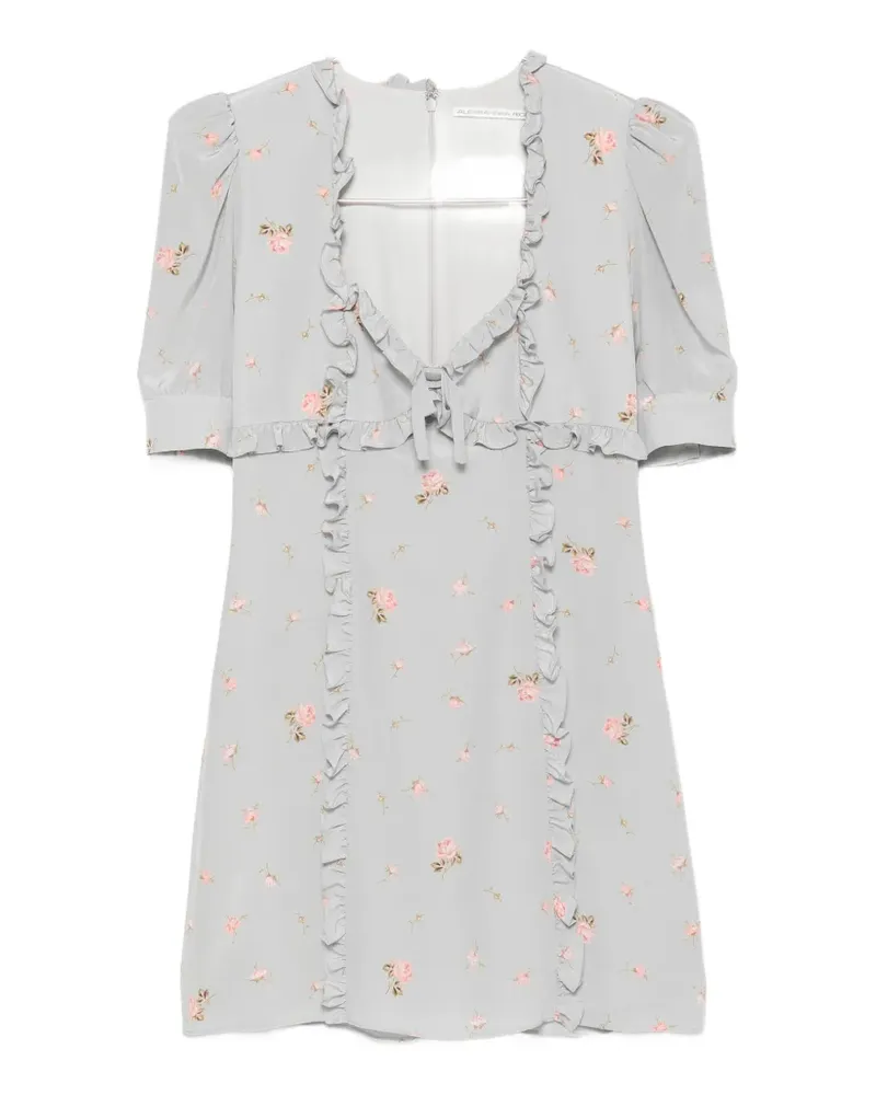Alessandra Rich ruffled floral-print mini dress - Grau Grau
