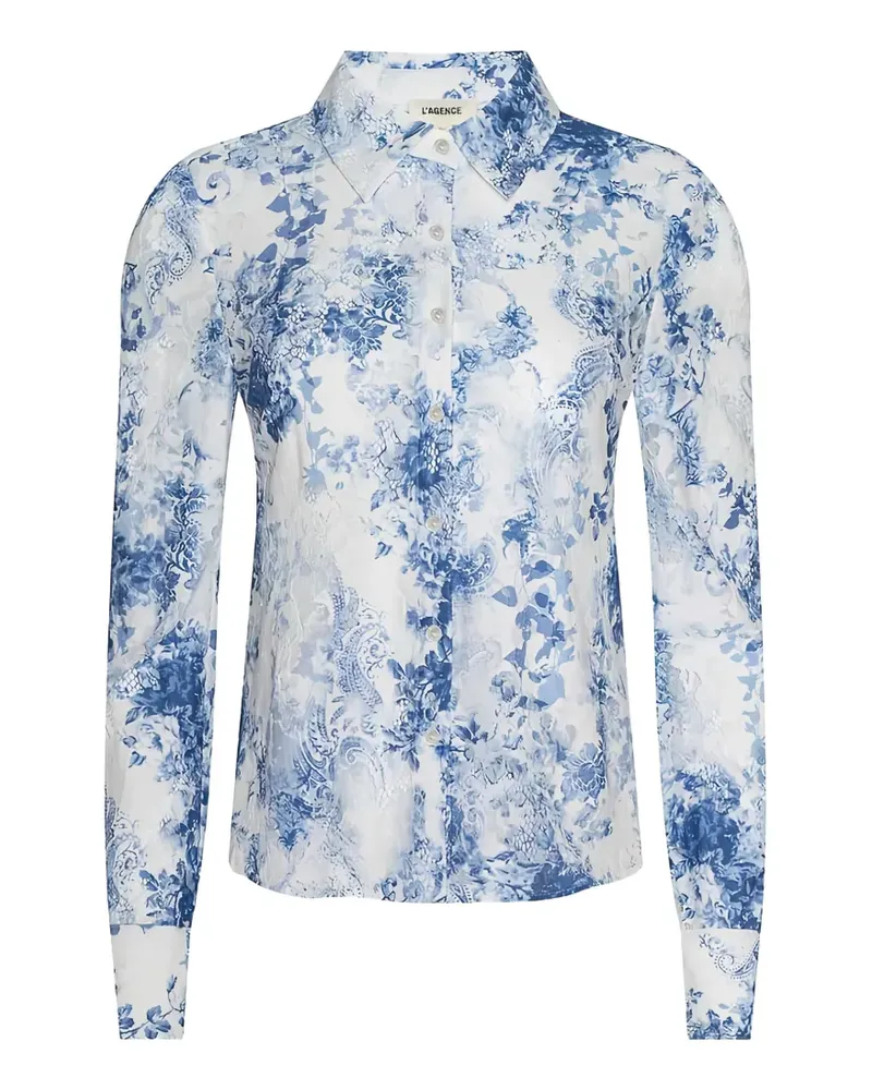 L'Agence Maria lace button blouse - Weiß Weiß