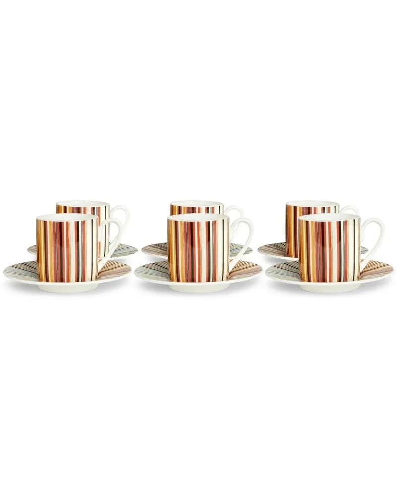 Missoni Home Gestreiftes Jenkins Kaffeeservice Braun