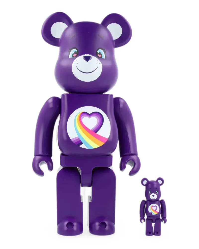 Medicom Toy x Care Bears™ Rainbow Heart Bear BE@RBRICK Figuren (2er-Set) - Violett Violett