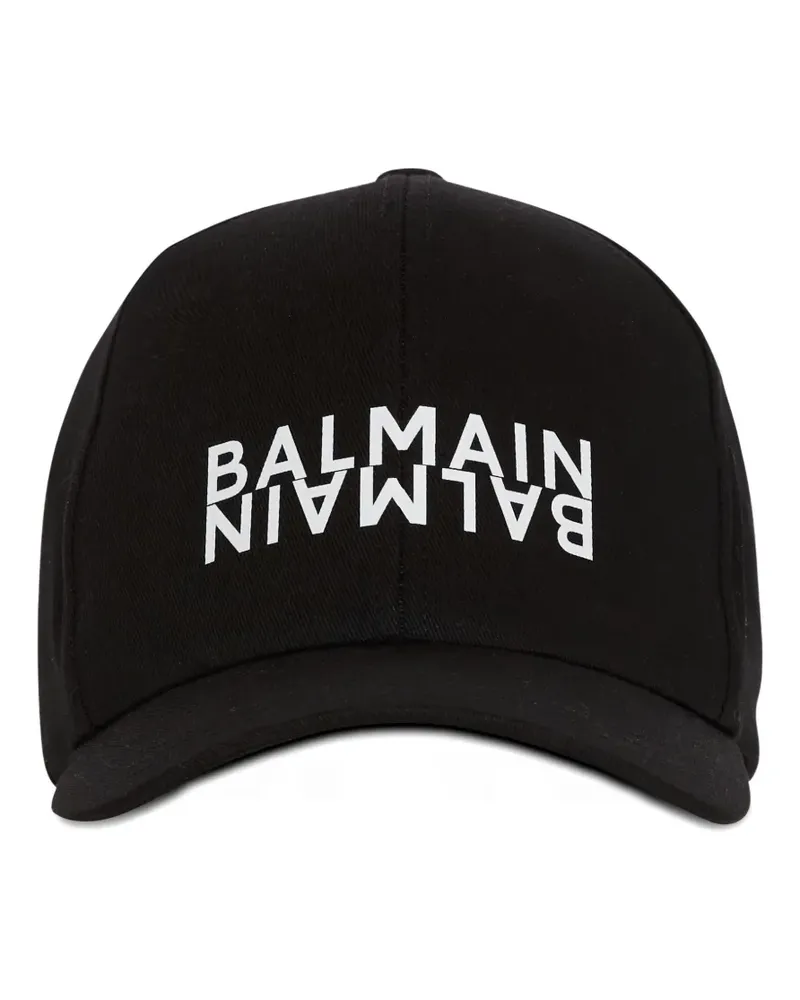 Balmain Baseballkappe mit Print - Schwarz Schwarz