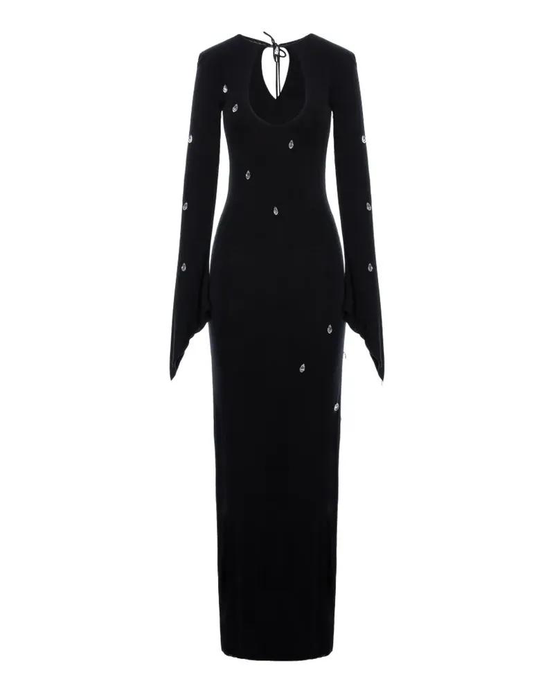 MANURÍ maxi crystal-embellished cutout dress - Schwarz Schwarz