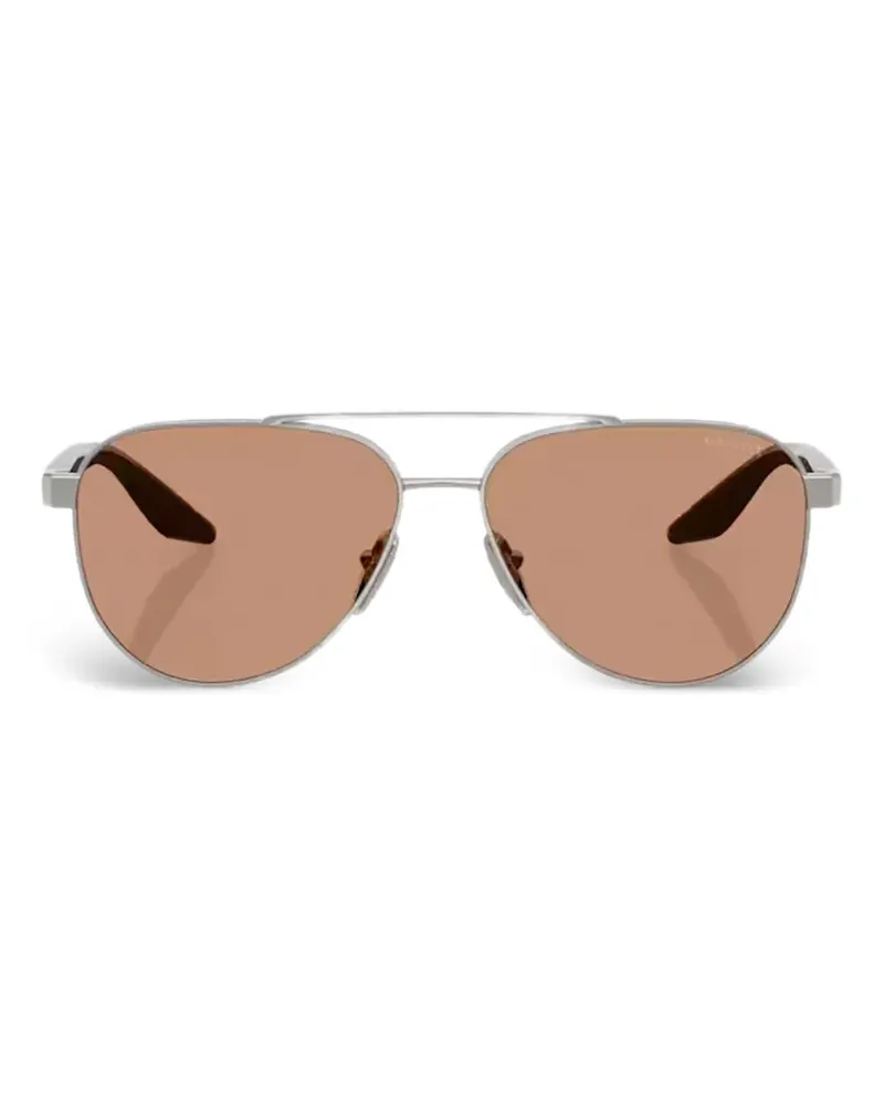 Prada Sonnenbrille mit Doppelsteg - Silber Silber