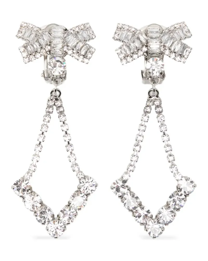 Alessandra Rich bow-pendant earrings - Silber Silber