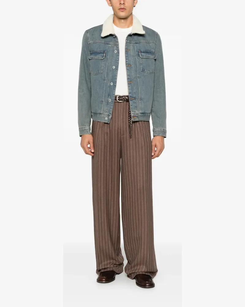 GCDS Bundfaltenhose mit Nadelstreifen - Braun Braun